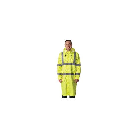 Pip CLASS 3 RAIN COAT 48IN., PU CTD, ZIPPER, REMOVABLE, PK 20 353-1048-LY/L